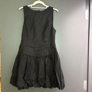 DISSH Black Bubble Mini Dress, 100% Linen